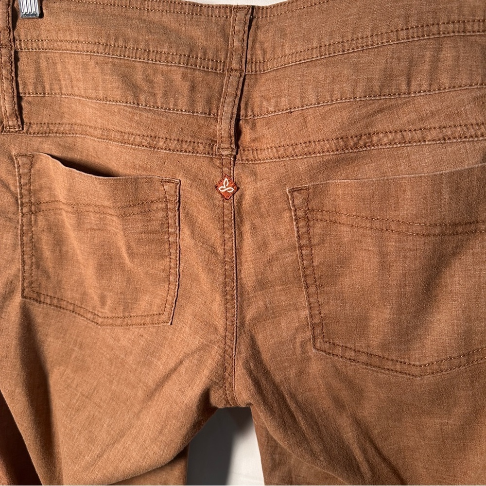prAna Linen Cotton Pleated Tapered Pants Quiet Luxury Capsule Wardrobe Brown 8 - Picture 9 of 10